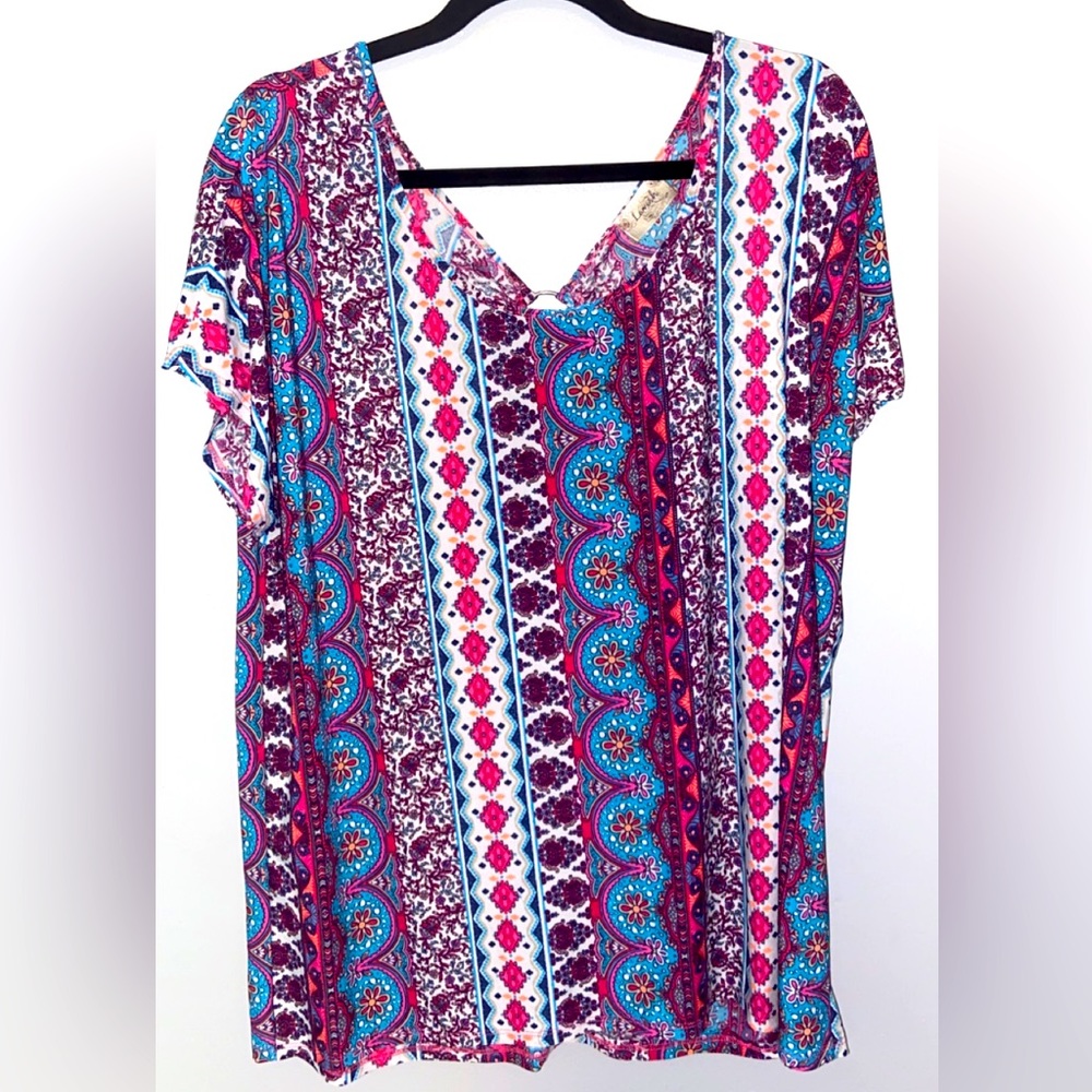 LAVISH Pink Paisley with metal ring detail